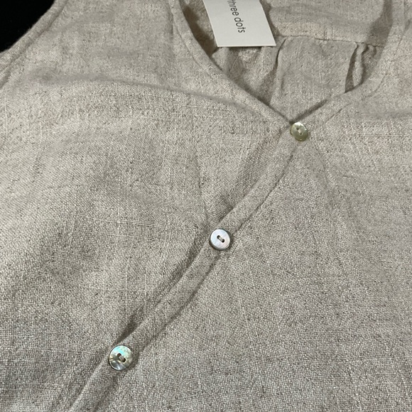 THREE DOTS Textured Blouse with Elastic Front Tuck | S - Picture 2 of 5